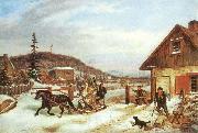 Cornelius Krieghoff The Toll Gate, oil